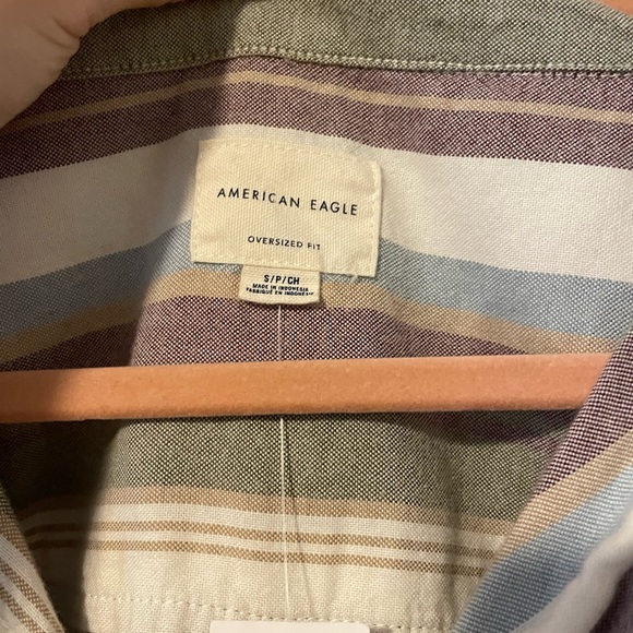 SOLD American Eagle multi color striped button down - Picture 3 of 4